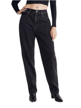 Madewell Black Baggy Straight-Leg Jeans Size 27